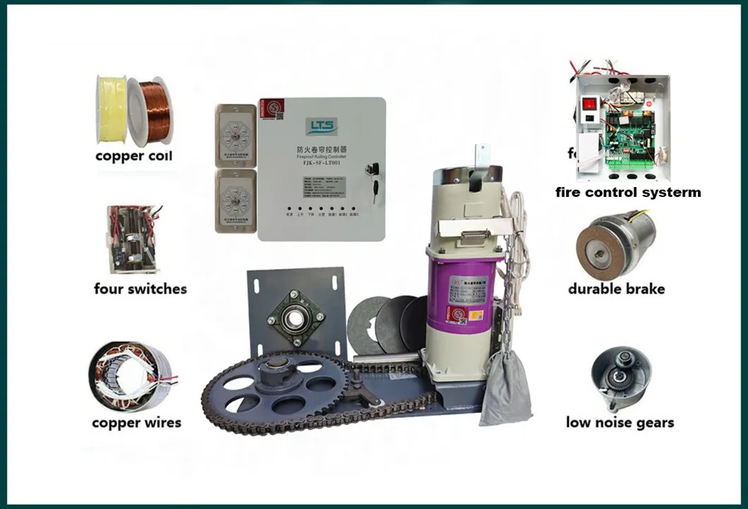 Fireproof rolling shutter door motor